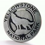 Old School Yellowstone Park Tokens Silver Wolf Cuff Link.JPG